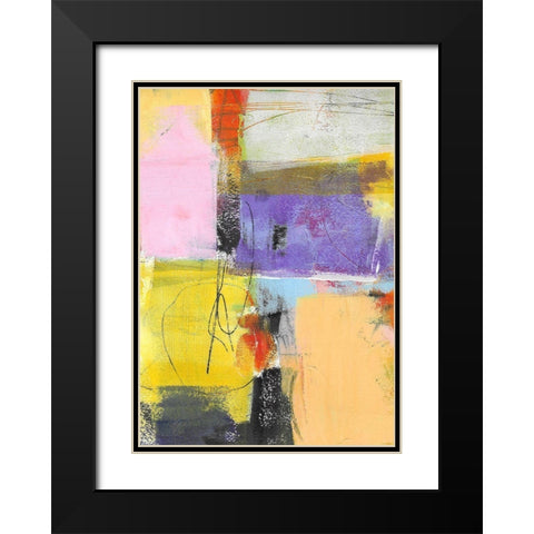 Purple and Gold Feature Black Modern Wood Framed Art Print with Double Matting by Beer, Pamela K.