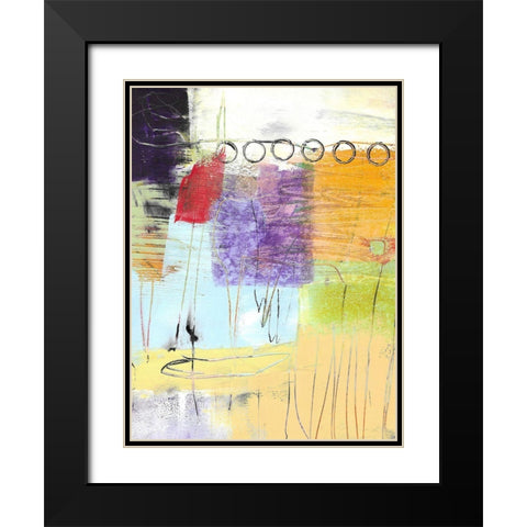 Soft Blue Feature Black Modern Wood Framed Art Print with Double Matting by Beer, Pamela K.