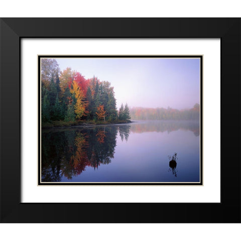 Foggy Morning Sunrise Black Modern Wood Framed Art Print with Double Matting by Becia, Jim