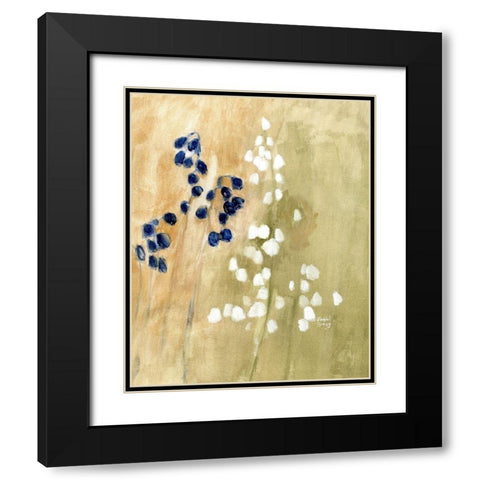 Floral with Bluebells and Snowdrops No. 1 Black Modern Wood Framed Art Print with Double Matting by Bragg, Janel