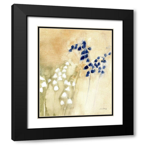 Floral with Bluebells and Snowdrops No. 2 Black Modern Wood Framed Art Print with Double Matting by Bragg, Janel