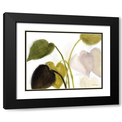 Philodendron in Rosy Greens No. 1 Black Modern Wood Framed Art Print with Double Matting by Bragg, Janel