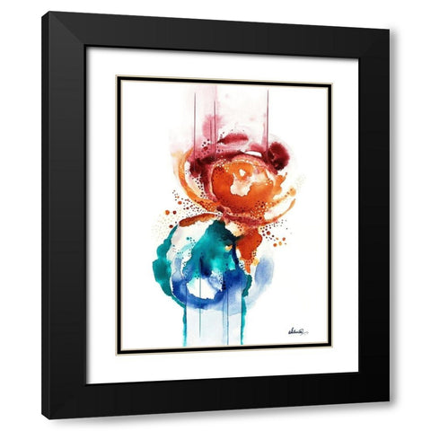 Storm Flower Black Modern Wood Framed Art Print with Double Matting by Banerjee, Ishita