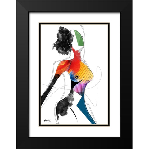 Vivid Woman - Invincible Black Modern Wood Framed Art Print with Double Matting by Banerjee, Ishita