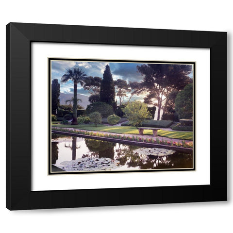 Banc de Jardin No. 32 Black Modern Wood Framed Art Print with Double Matting by Blaustein, Alan