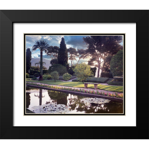 Banc de Jardin No. 32 Black Modern Wood Framed Art Print with Double Matting by Blaustein, Alan