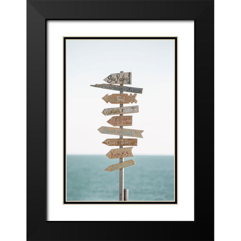 Corolla Black Modern Wood Framed Art Print with Double Matting by Broadway, Krista