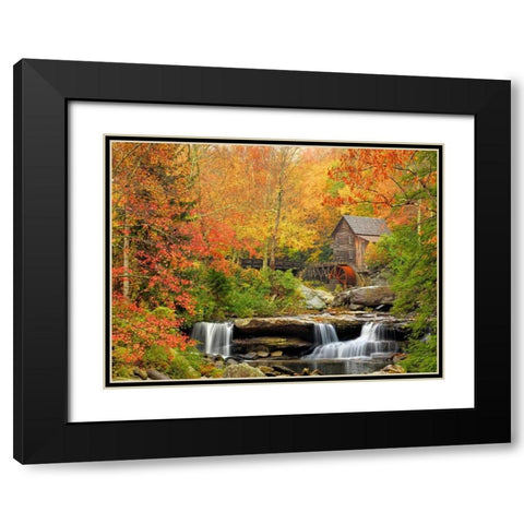 Autumn Splendor Black Modern Wood Framed Art Print with Double Matting by Carmel, Elizabeth