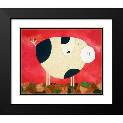 Pig Newton Black Modern Wood Framed Art Print with Double Matting by Craig, Casey