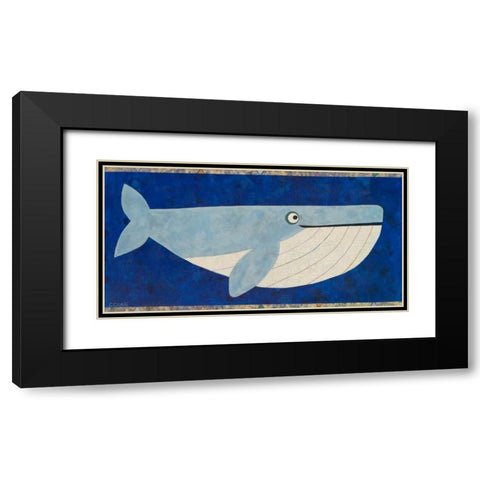 Wendell the Whale Black Modern Wood Framed Art Print with Double Matting by Craig, Casey