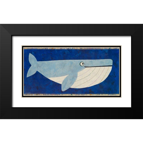Wendell the Whale Black Modern Wood Framed Art Print with Double Matting by Craig, Casey