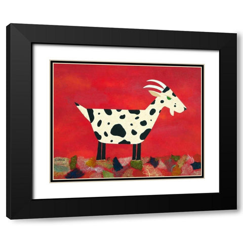 Vincent Van Goat Black Modern Wood Framed Art Print with Double Matting by Craig, Casey