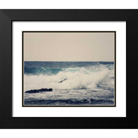 Ocean Blue Black Modern Wood Framed Art Print with Double Matting by Coomes, Sylvia