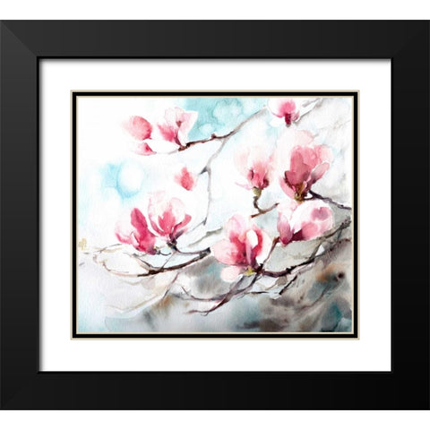 Magnolia - Spring Black Modern Wood Framed Art Print with Double Matting by CanotStop
