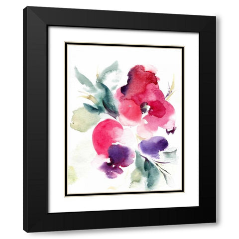 Summer Notes in Pink Black Modern Wood Framed Art Print with Double Matting by CanotStop