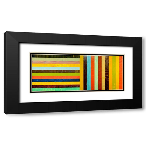 Panel Abstract Ã¢â‚¬â€œ Digital Compilation Black Modern Wood Framed Art Print with Double Matting by Calkins, Michelle