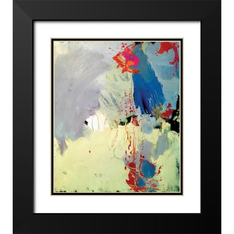 Colors Dance from the Dark Black Modern Wood Framed Art Print with Double Matting by Christine, Niya