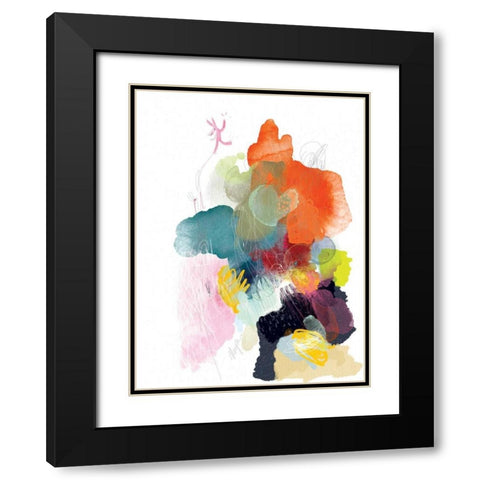 Playful World Black Modern Wood Framed Art Print with Double Matting by Christine, Niya