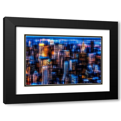 Downtown II Black Modern Wood Framed Art Print with Double Matting by Cmarits, Hannes