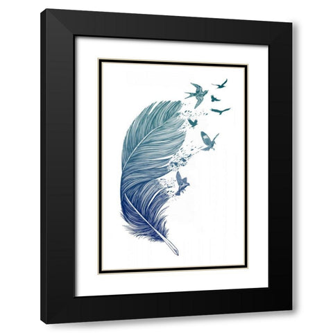 Fly Away Black Modern Wood Framed Art Print with Double Matting by Caldwell, Rachel