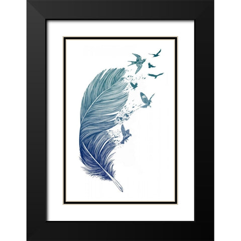 Fly Away Black Modern Wood Framed Art Print with Double Matting by Caldwell, Rachel