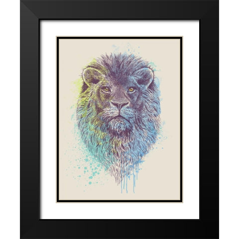 Lion King Black Modern Wood Framed Art Print with Double Matting by Caldwell, Rachel