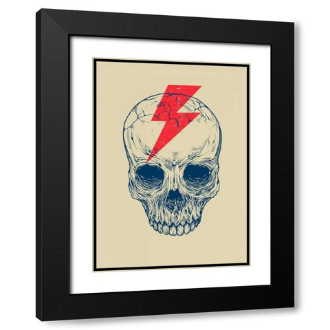 Skull Bolt Black Modern Wood Framed Art Print with Double Matting by Caldwell, Rachel