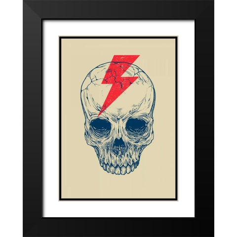 Skull Bolt Black Modern Wood Framed Art Print with Double Matting by Caldwell, Rachel