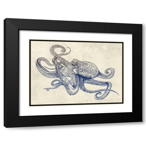 Octoflow Black Modern Wood Framed Art Print with Double Matting by Caldwell, Rachel