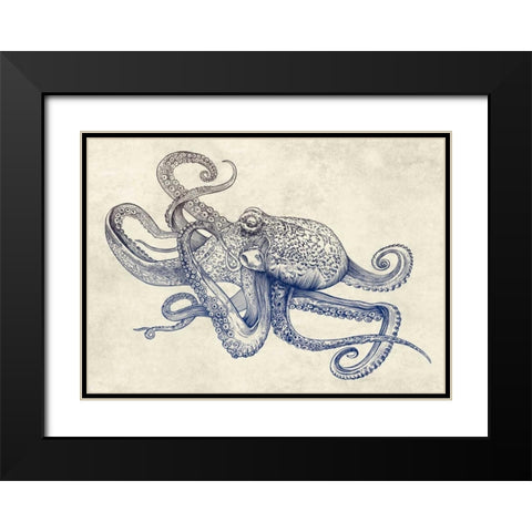 Octoflow Black Modern Wood Framed Art Print with Double Matting by Caldwell, Rachel