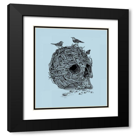 Skull Nest Black Modern Wood Framed Art Print with Double Matting by Caldwell, Rachel