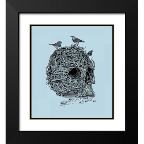 Skull Nest Black Modern Wood Framed Art Print with Double Matting by Caldwell, Rachel