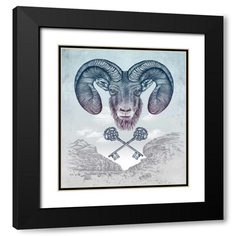 Ram Black Modern Wood Framed Art Print with Double Matting by Caldwell, Rachel