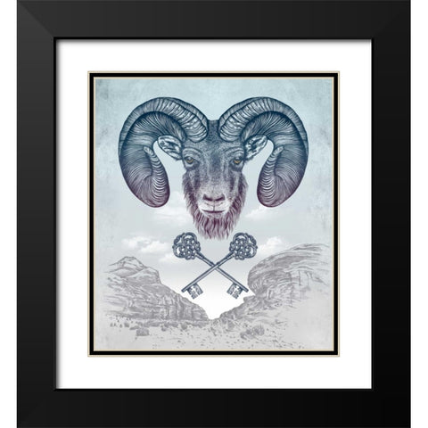 Ram Black Modern Wood Framed Art Print with Double Matting by Caldwell, Rachel