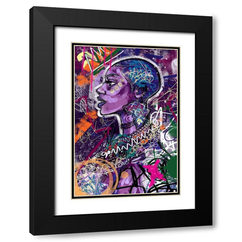 Black is Love Black Modern Wood Framed Art Print with Double Matting by Copeland, Justin