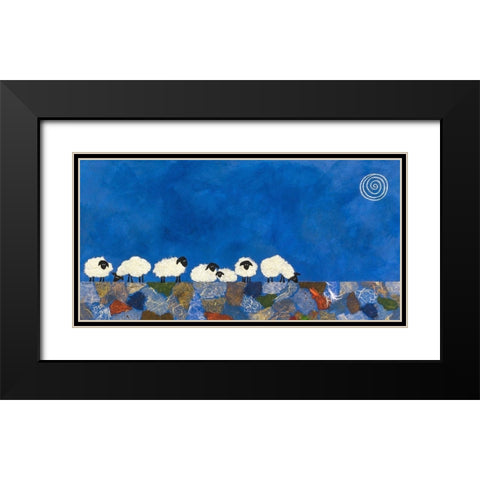 Feeling Sheepish Black Modern Wood Framed Art Print with Double Matting by Craig, Casey