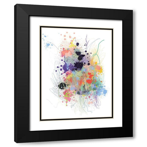 Lavender Wildflower Explosion Black Modern Wood Framed Art Print with Double Matting by Christine, Niya