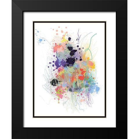 Lavender Wildflower Explosion Black Modern Wood Framed Art Print with Double Matting by Christine, Niya