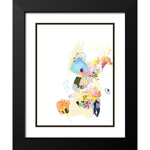 California Poppy Black Modern Wood Framed Art Print with Double Matting by Christine, Niya