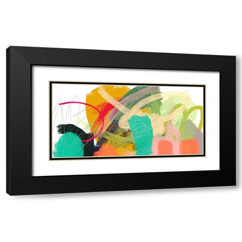 Carnival Fun Black Modern Wood Framed Art Print with Double Matting by Christine, Niya