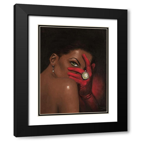 Red Velvet Black Modern Wood Framed Art Print with Double Matting by Cooper, Laurie