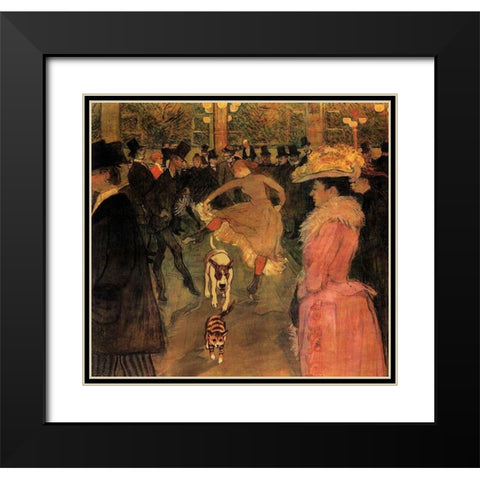 Toulouse-Lautrec Dog Black Modern Wood Framed Art Print with Double Matting by Chameleon Design, Inc.