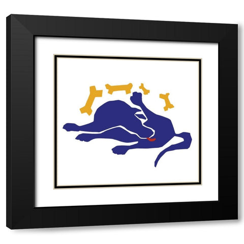 Matisse Dog Black Modern Wood Framed Art Print with Double Matting by Chameleon Design, Inc.