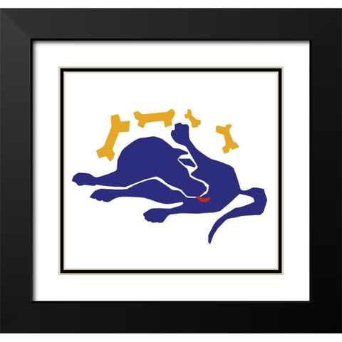 Matisse Dog Black Modern Wood Framed Art Print with Double Matting by Chameleon Design, Inc.