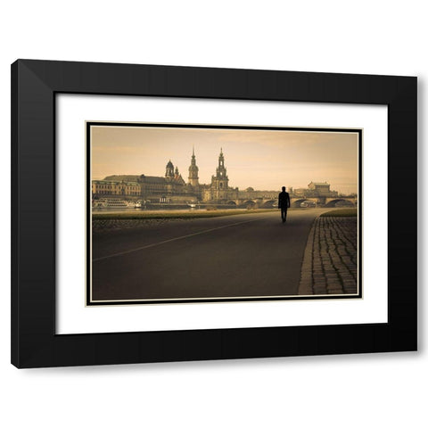 Dresden Symphony Black Modern Wood Framed Art Print with Double Matting by Corso, Stefano