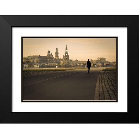 Dresden Symphony Black Modern Wood Framed Art Print with Double Matting by Corso, Stefano
