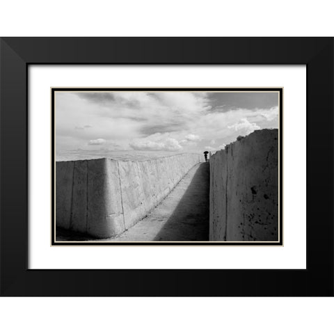 Shadow Line Black Modern Wood Framed Art Print with Double Matting by Corso, Stefano