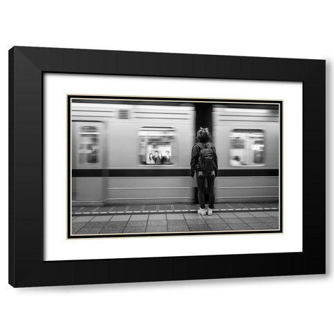 We Are A Family Black Modern Wood Framed Art Print with Double Matting by Corso, Stefano