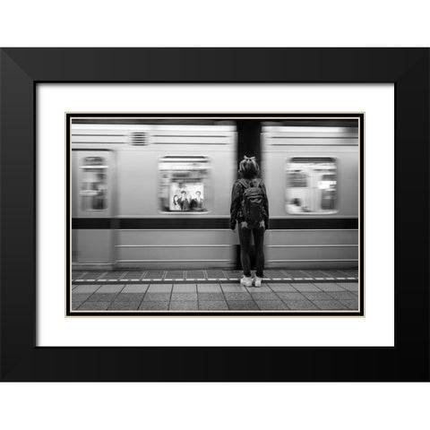 We Are A Family Black Modern Wood Framed Art Print with Double Matting by Corso, Stefano