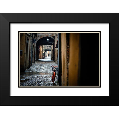 Chains Black Modern Wood Framed Art Print with Double Matting by Corso, Stefano